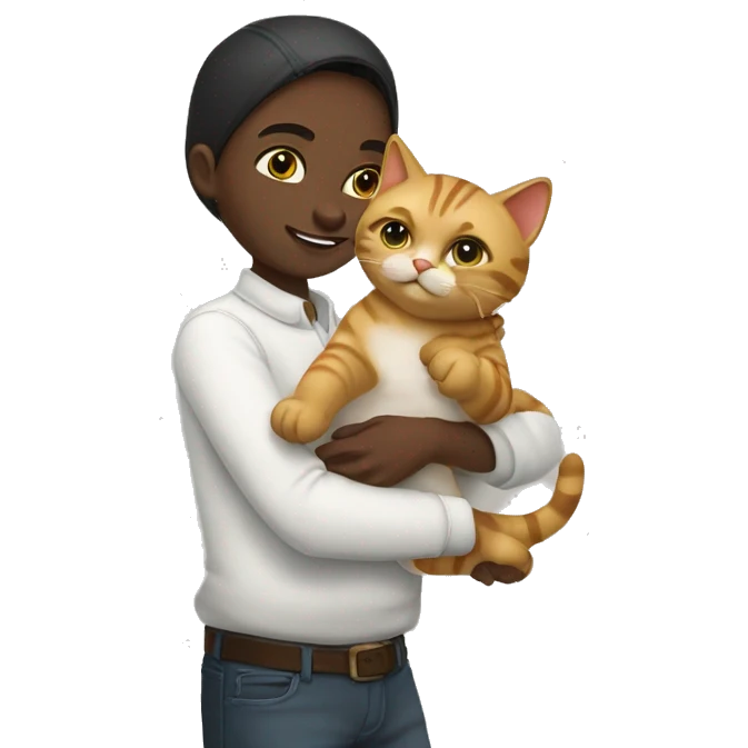 Девочка с котиком в руках emoji