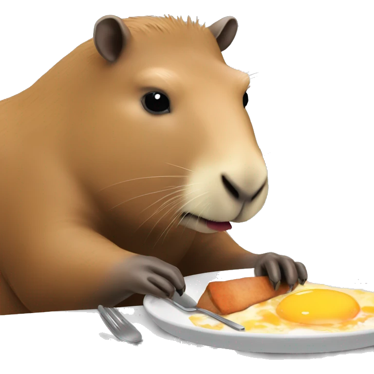 capybara eating english breakfast  emoji