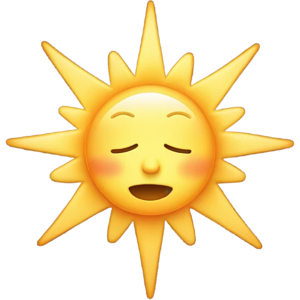 a sleepy sun struggling to stay awake emoji