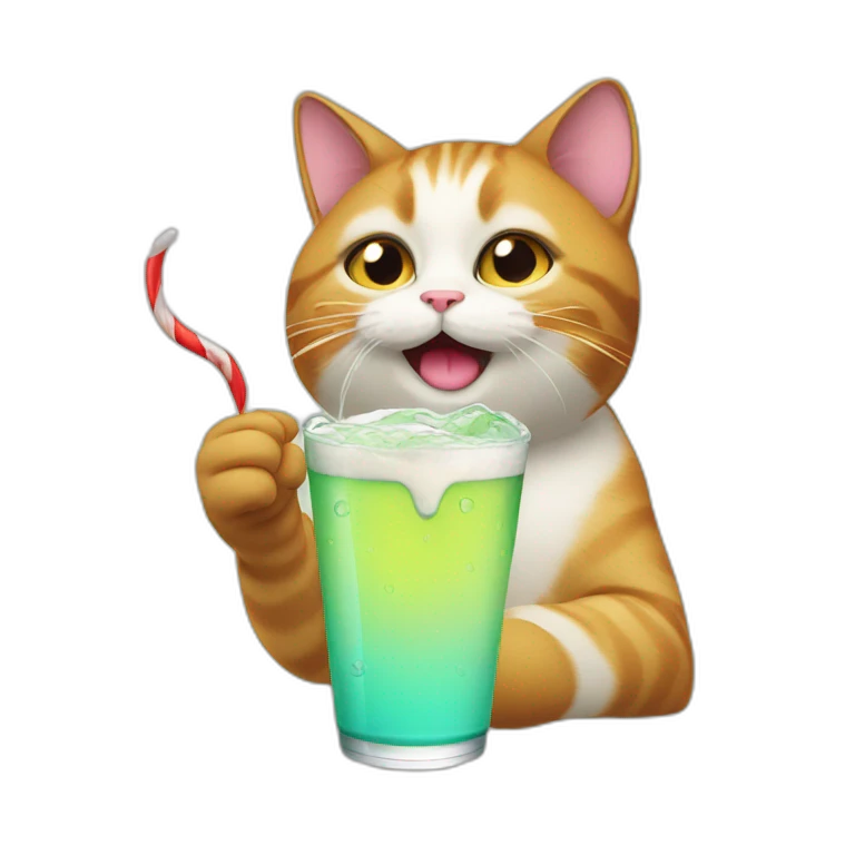 cat drink coca emoji