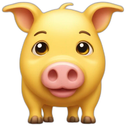 Yellow pig emoji