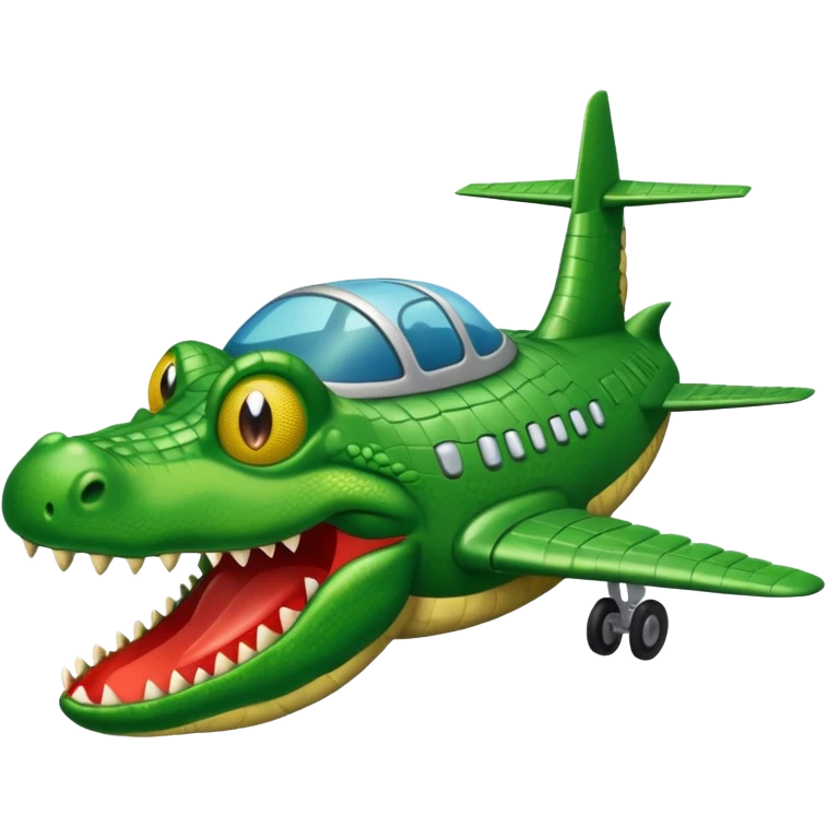 Hazme un cocodrilo con cuerpo de avión emoji