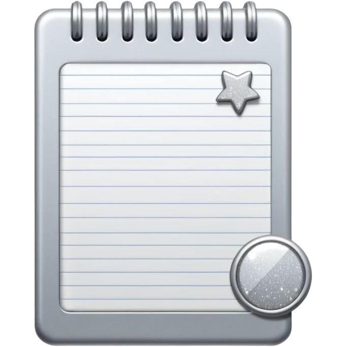 magnet with sparkles next to a notebook emoji