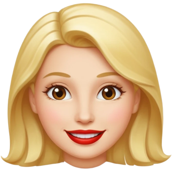woman with shiny lip emoji