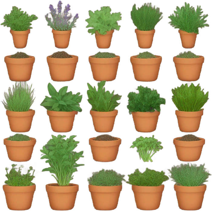 herbs in terracotta pots emoji
