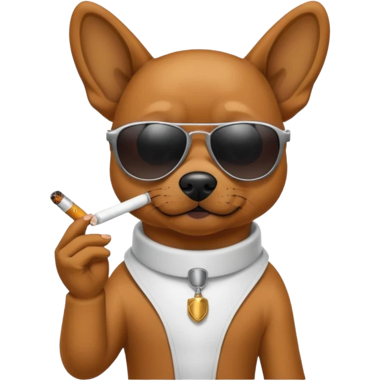 Dog wearing sunglasses smoking a cigarette emoji