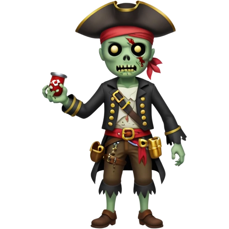 Pirate Zombie full body emoji