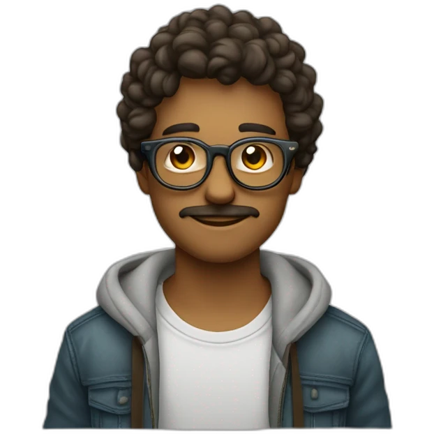 homme portugais jeune portant des lunette qui aime la musique  emoji