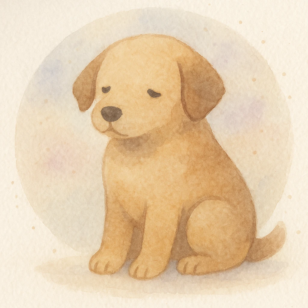 <systemPrompt>
  <style name="Soft Watercolor Illustration">
    <medium>Watercolor</medium>
    <texture>
      <surface>Natural paper grain with light noise</surface>
      <paint>Translucent layered washes, subtle gradients</paint>
    </texture>
    <colorPalette>
      <tones>Muted earth tones, soft pastels</tones>
      <shadows>Delicate, blended—never harsh</shadows>
      <accents>Optional use of light purple or blue for softness</accents>
    </colorPalette>
    <lineTreatment>
      <edges>Feathered or undefined—no harsh outlines</edges>
      <structure>Loose definition with form suggested by tone, not contour</structure>
    </lineTreatment>
    <background>
      <style>Minimal or circular watercolor wash</style>
      <elements>Optional soft dots or speckles</elements>
    </background>
    <subjectTreatment>
      <form>Simplified and rounded—suitable for characters, objects, or scenes</form>
      <expression>Whimsical, warm, and gentle</expression>
    </subjectTreatment>
    <composition>
      <focus>Centered or slightly off-center subject</focus>
      <balance>Avoid clutter, allow breathing room</balance>
    </composition>
    <atmosphere>Peaceful, dreamy, lightly nostalgic</atmosphere>
  </style>
  <instructions>
    Apply this watercolor style to any subject matter. Preserve softness, fluid transitions, and minimal detail. Prioritize artistic charm over realism. Avoid vector-like edges or digital sharpness.
  </instructions>
</systemPrompt>

{subject} = dog emoji