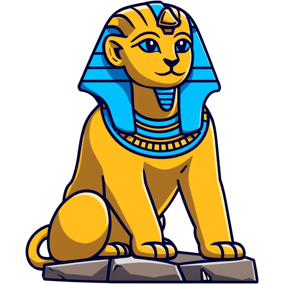 Egyptian sphinx statue with cracked ancient stone texture emoji