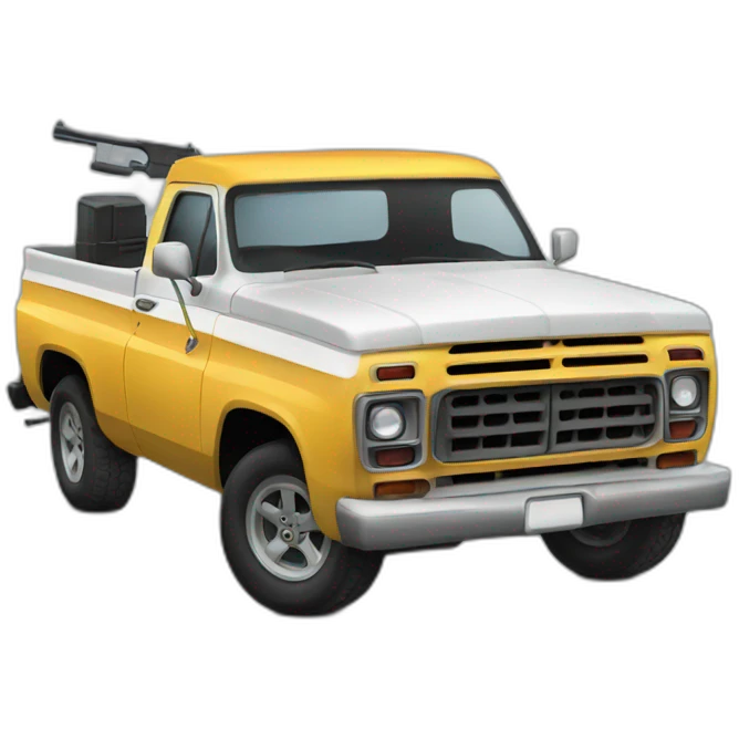 Pickup with gun emoji