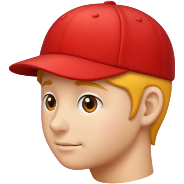 Red cap side profile without face emoji