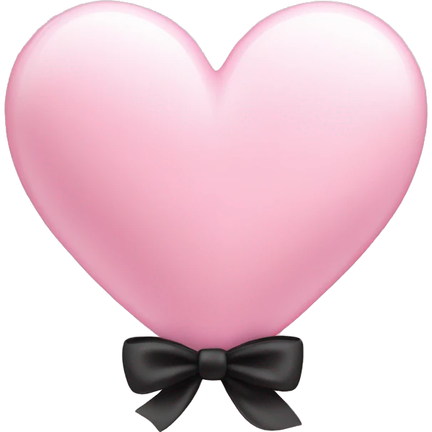 light pink heart with a black bow  emoji