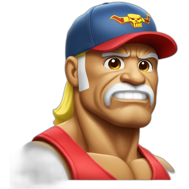 hulk hogan wrestler with a baseball cap emoji