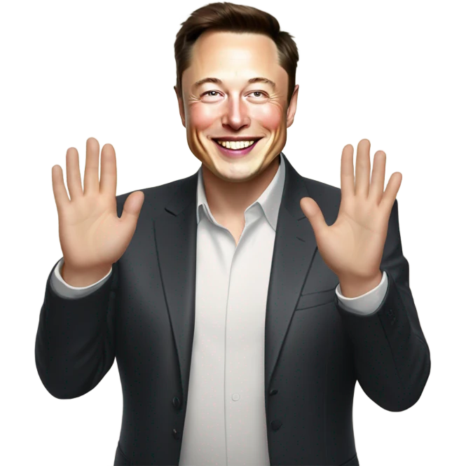 Elon Musk giving high five  emoji