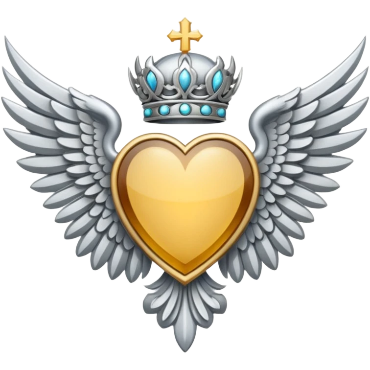 holy saint emblem with silver or white wings  emoji