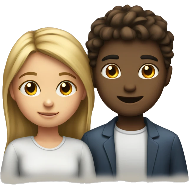 girl and boy drawing a picture emoji