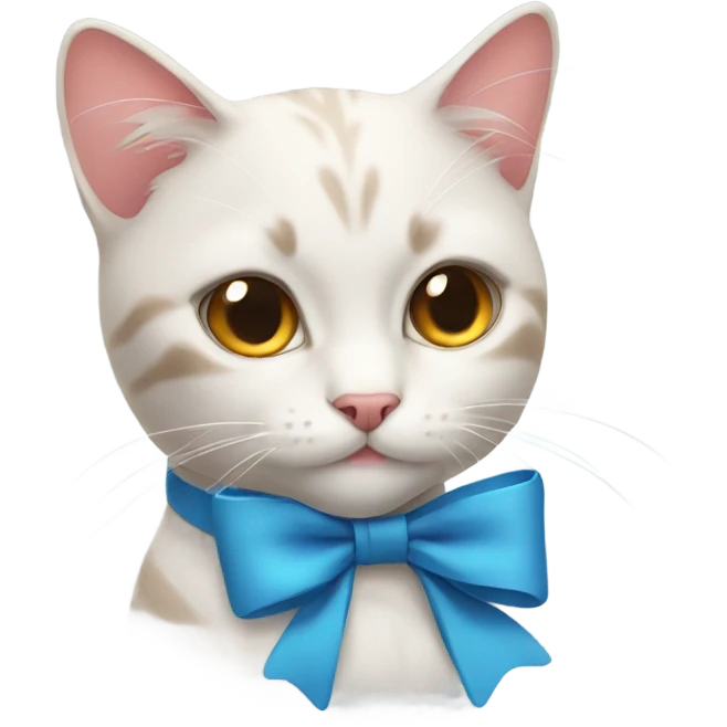 Cat wearing a bow emoji