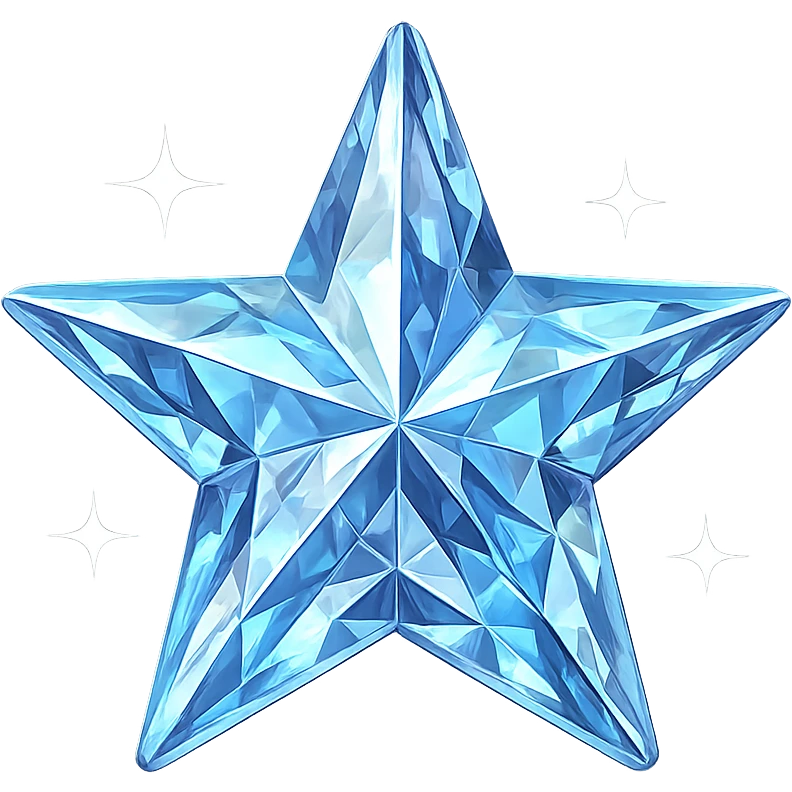 mini star with crystal texture, glamorous and stylish, no background emoji