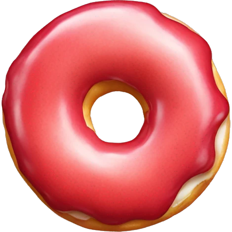 one doughnut with red glaze emoji