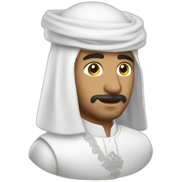 Man wearing omani musar and white dress emoji