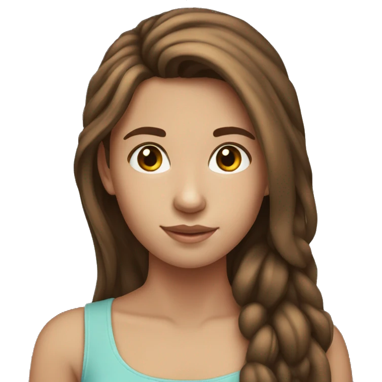 17 year old Brown Hair Girl with pony detailed emoji