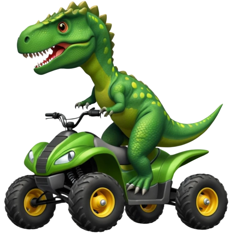 Dinosaur riding Atv  emoji
