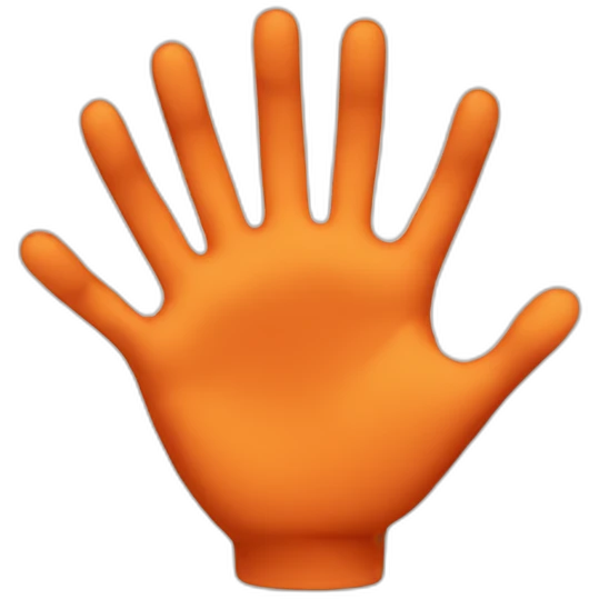 Hand stop in color orange emoji