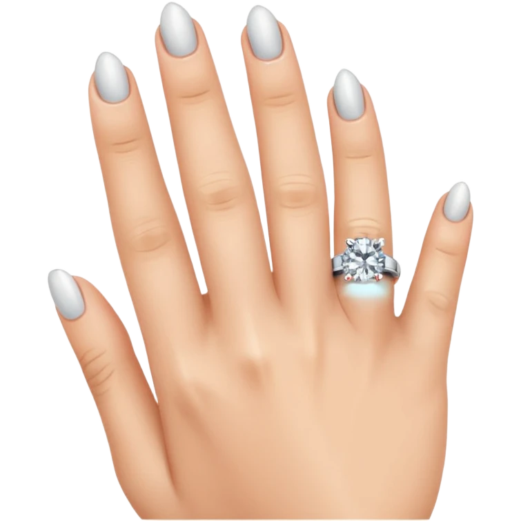 Platinum engagement ring on finger emoji