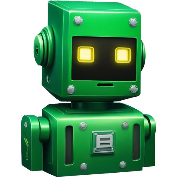 Verdant Green variant DaftPunk-style robot talk box emoji
