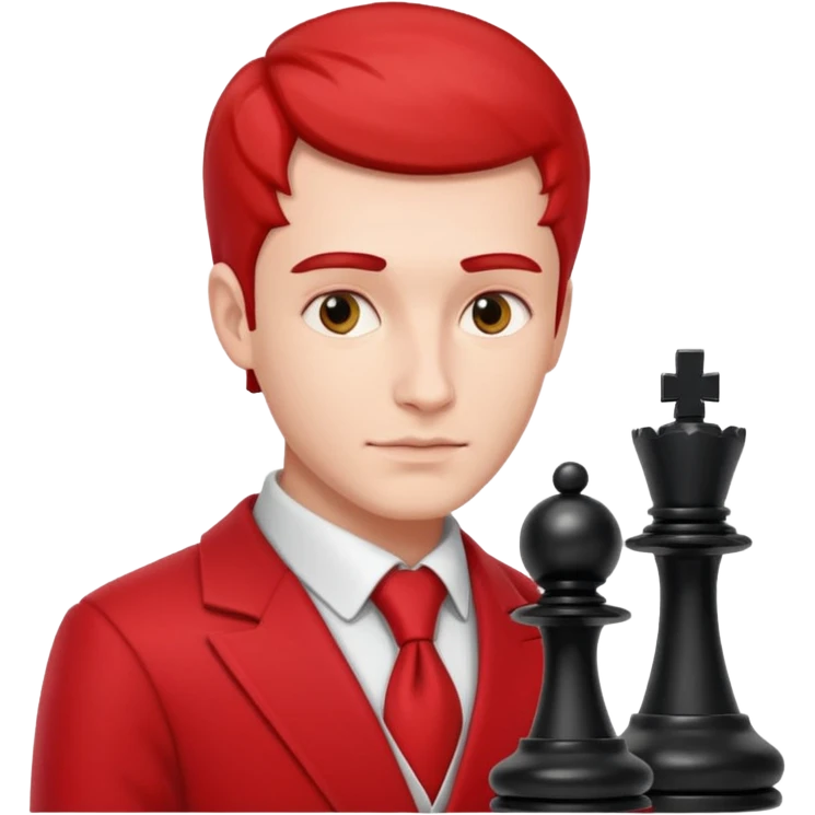 man chess players in red outfits emoji