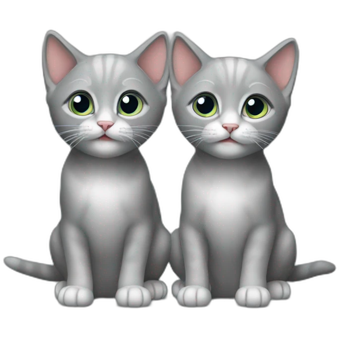two gray kittens  emoji