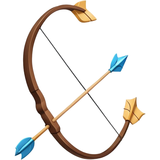 bow and arrow, simple and bold emoji
