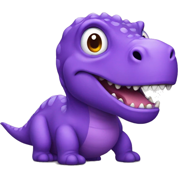 Purple dinosaur with fat head emoji
