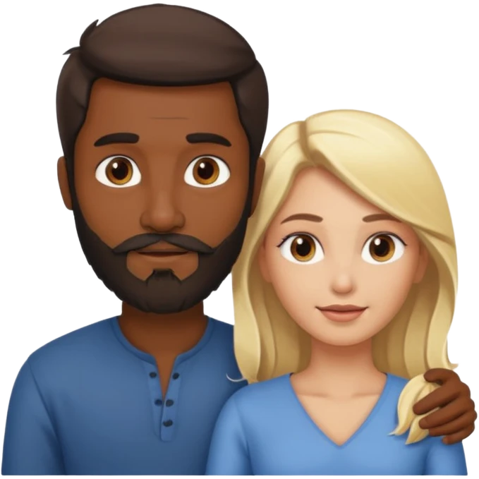 Indian man with beard holding naked blonde woman emoji
