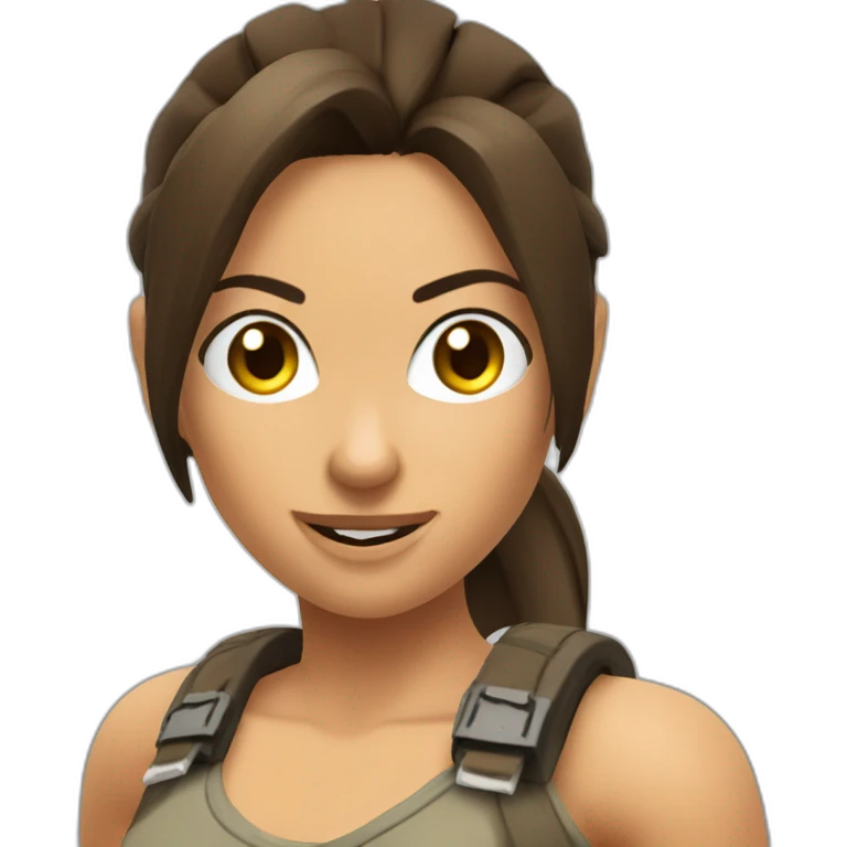 Lara croft winking emoji