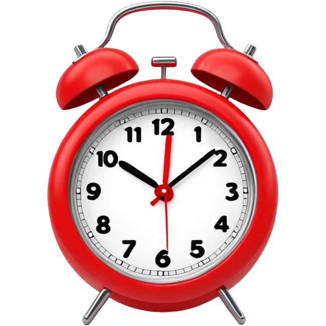 Red claymation alarm clock 3D emoji