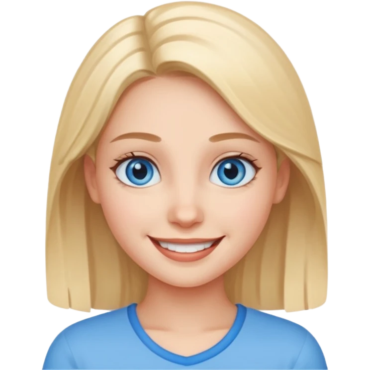 smiling girl with blue eyes emoji