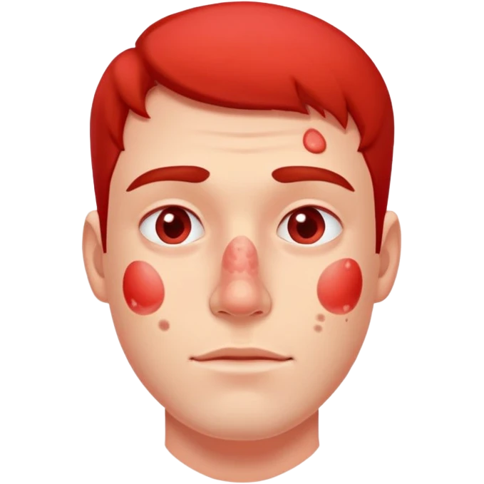 red pimples on male face  emoji