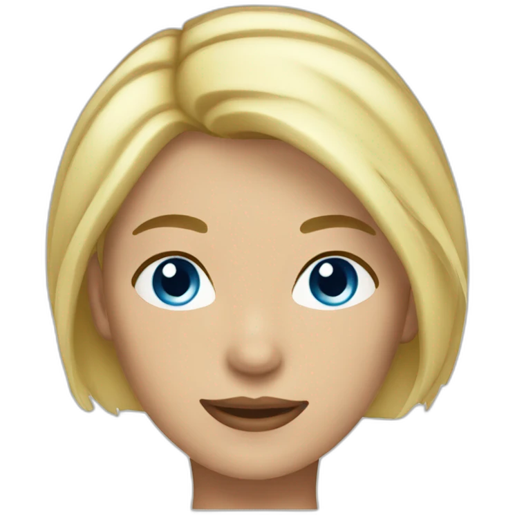 blond woman short hair blue eyes emoji