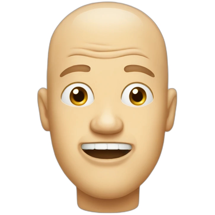 bald man with mayonnaise in mouth dripping emoji