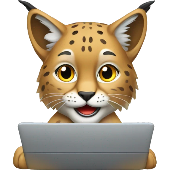 A lynx with a laptop emoji