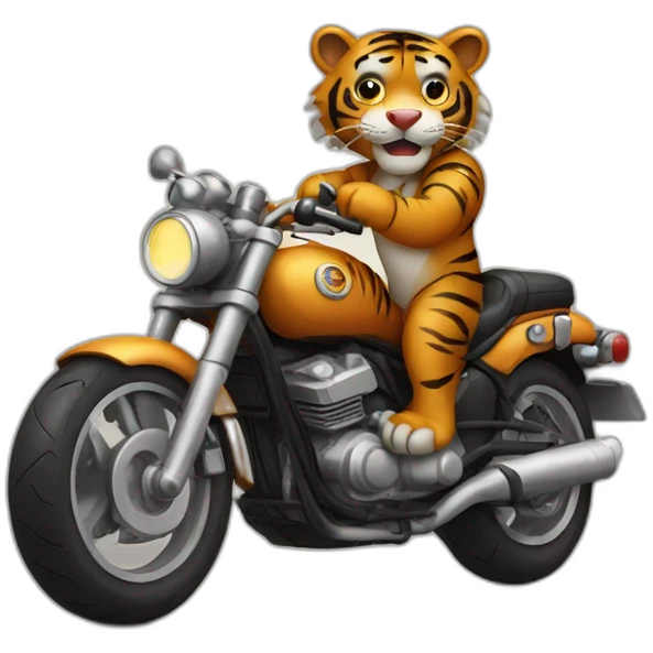 tiger on motorcycle emoji