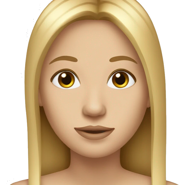  long straight blonde hair light brown eyes emoji
