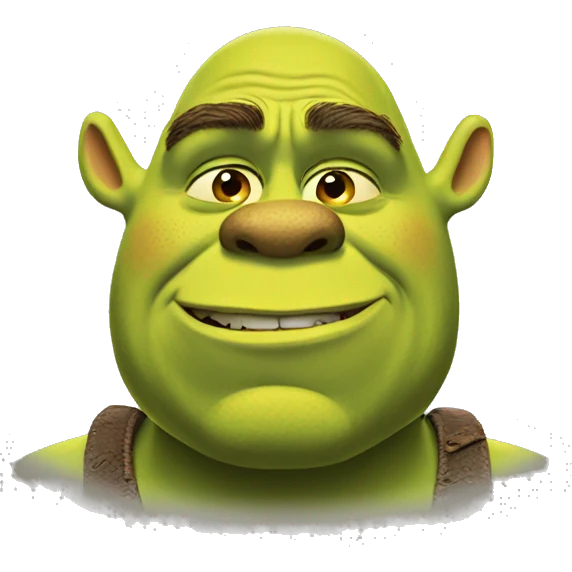 Shrek side eyeing emoji