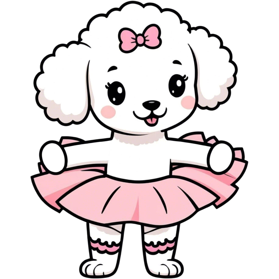 Poodle wearing a tutu emoji