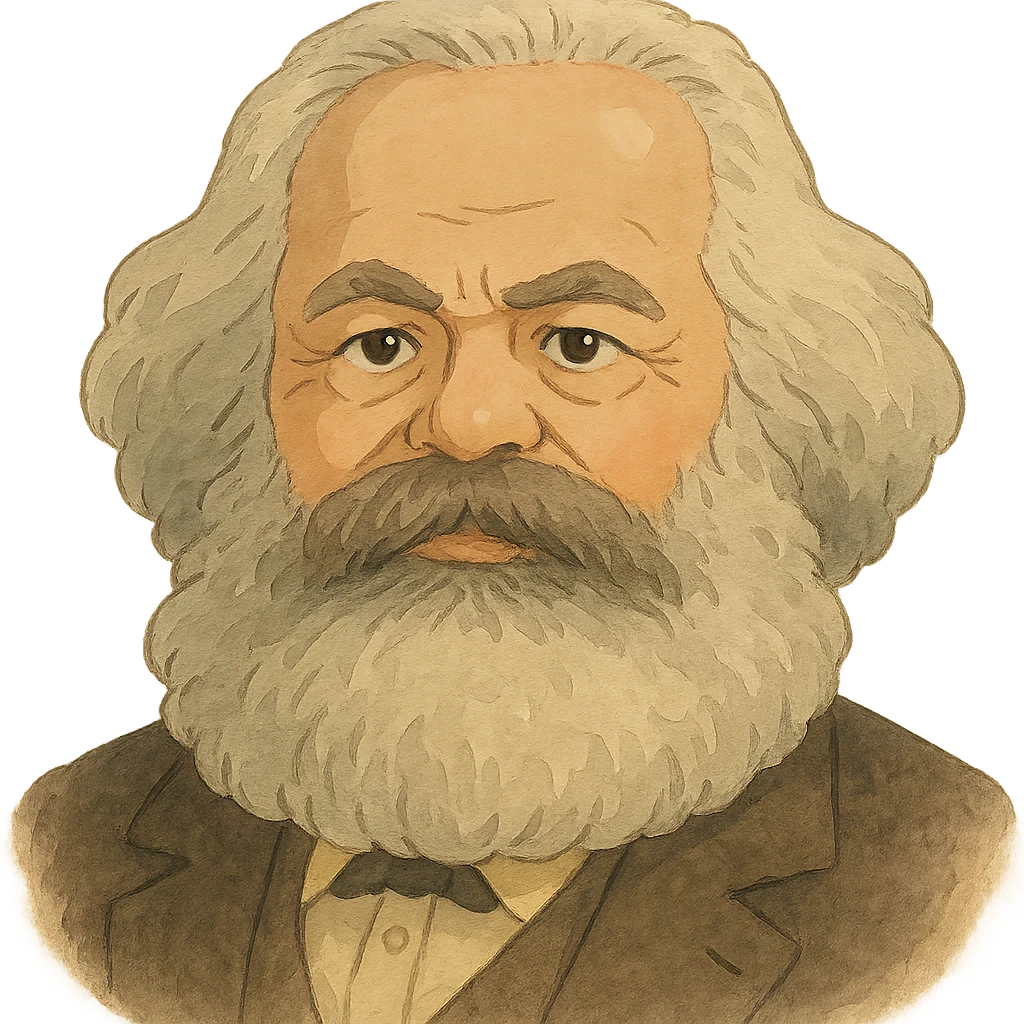 detailed face and beard of Karl Marx, soft colors emoji