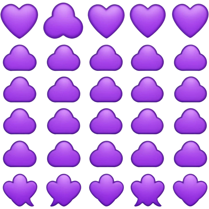 Different designs in purple emoji