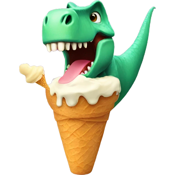 Dinosaur eating ice cream  emoji