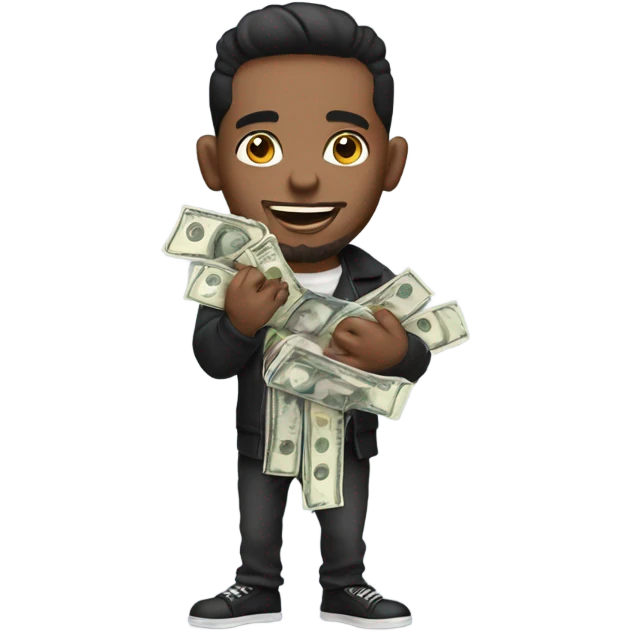 Tatted guy getting money  emoji